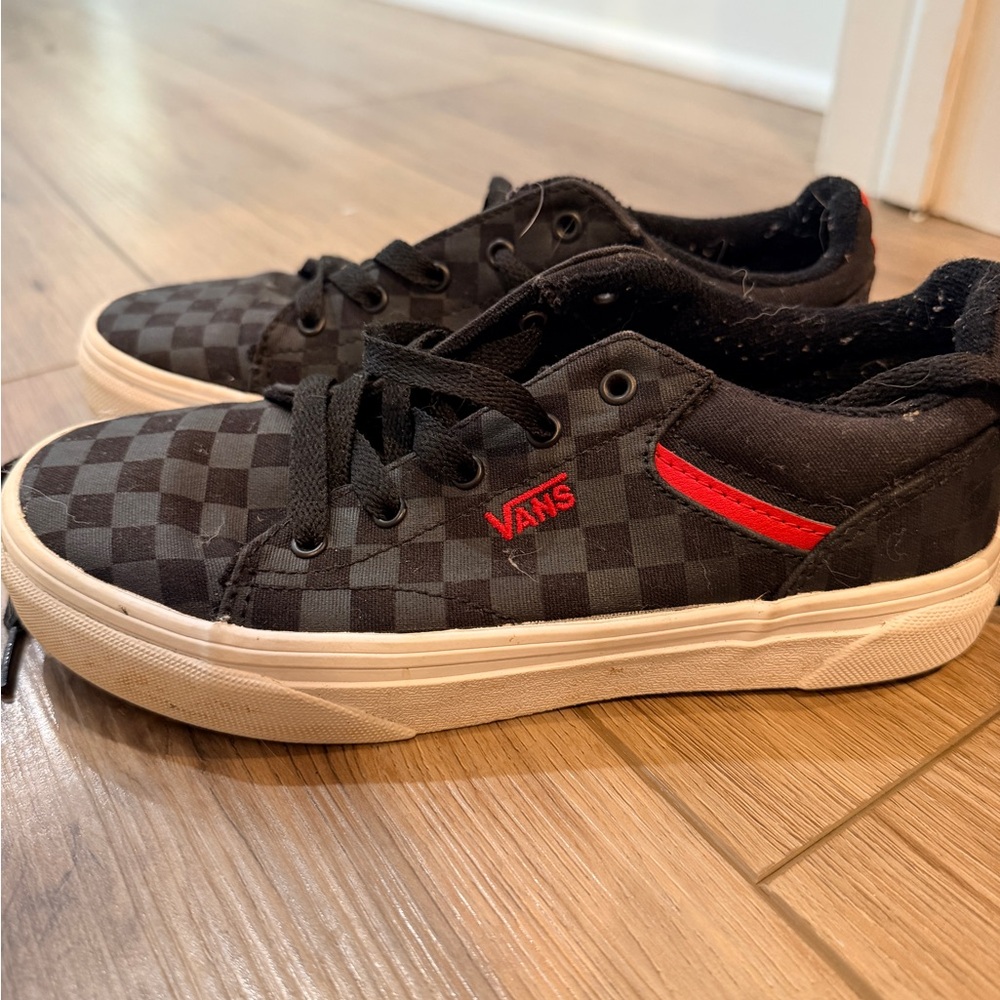 Vans Black and Red Checkered Shoes